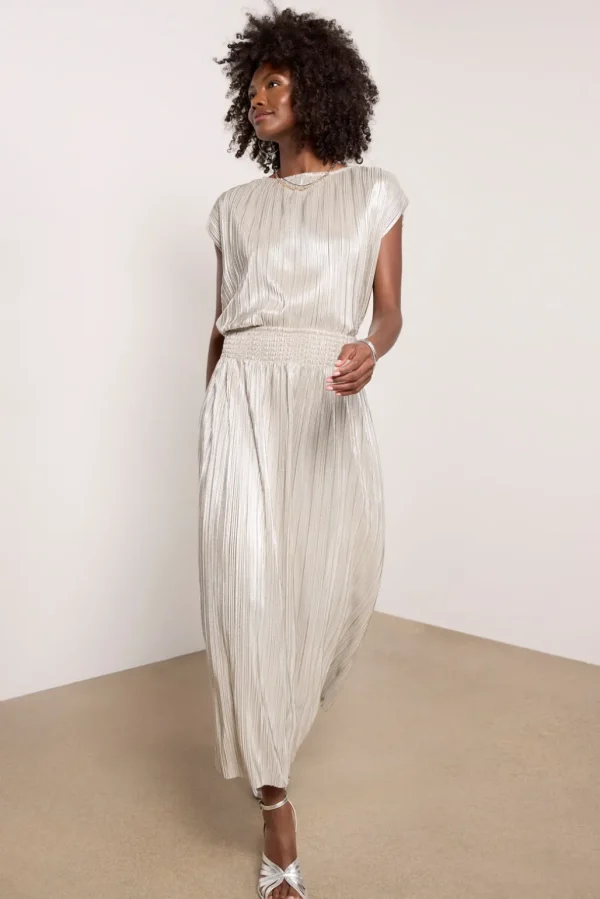 Cait Metallic Plisse Top