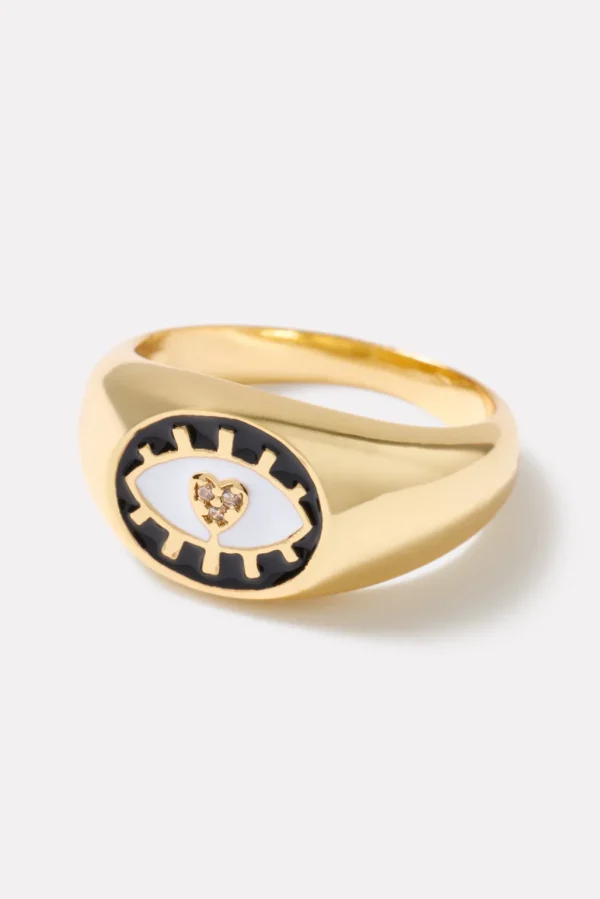 Elena Evil Eye Signet Ring