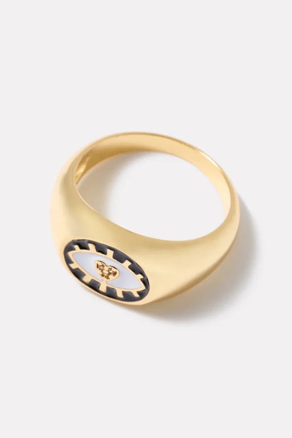 Elena Evil Eye Signet Ring