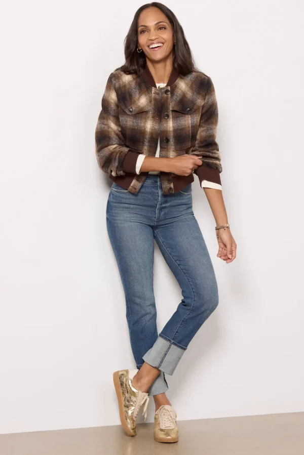 Enly Plaid Bomber