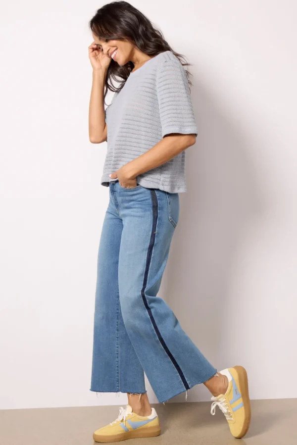 Good Waist Palazzo Crop Tux Stripe