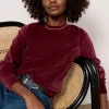 Holly Velour Pleated Pullover