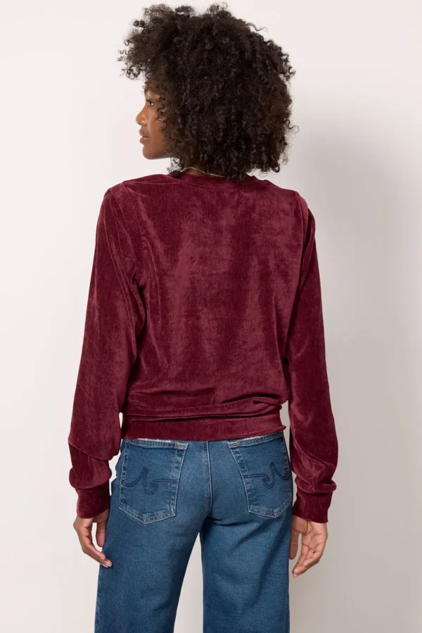 Holly Velour Pleated Pullover