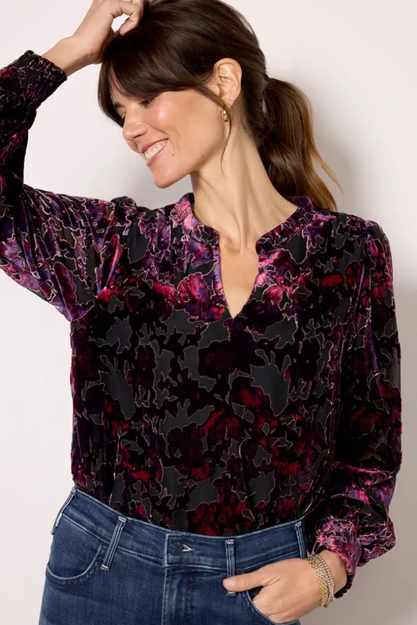 Jesse Burnout Velvet Blouse