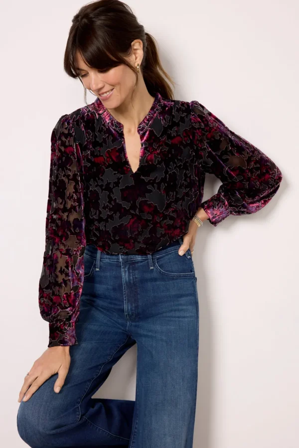 Jesse Burnout Velvet Blouse