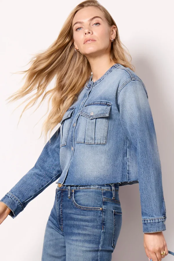 Kacey Collarless Denim Jacket