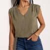 Kinsley Pleated Shoulder Top