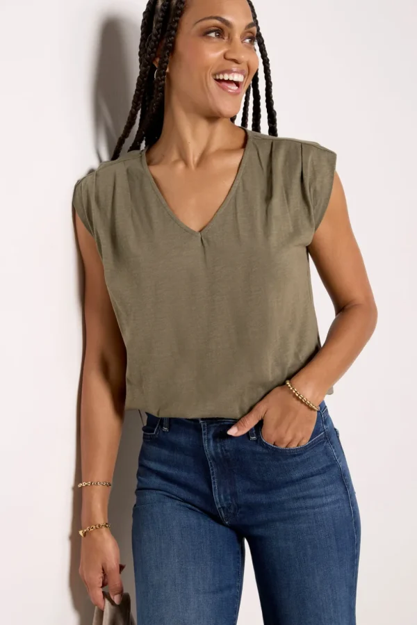 Kinsley Pleated Shoulder Top