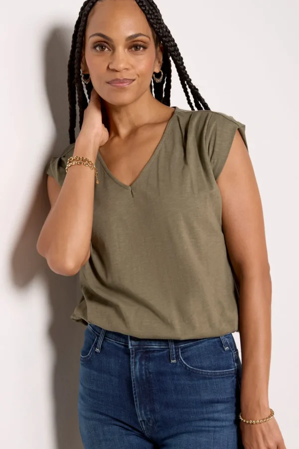 Kinsley Pleated Shoulder Top