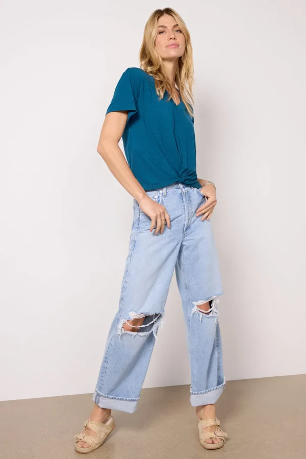 Layla Knot Front V Neck