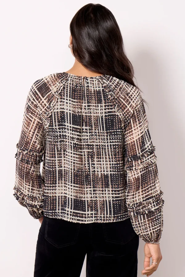 Miley Plaid Chiffon Blouse