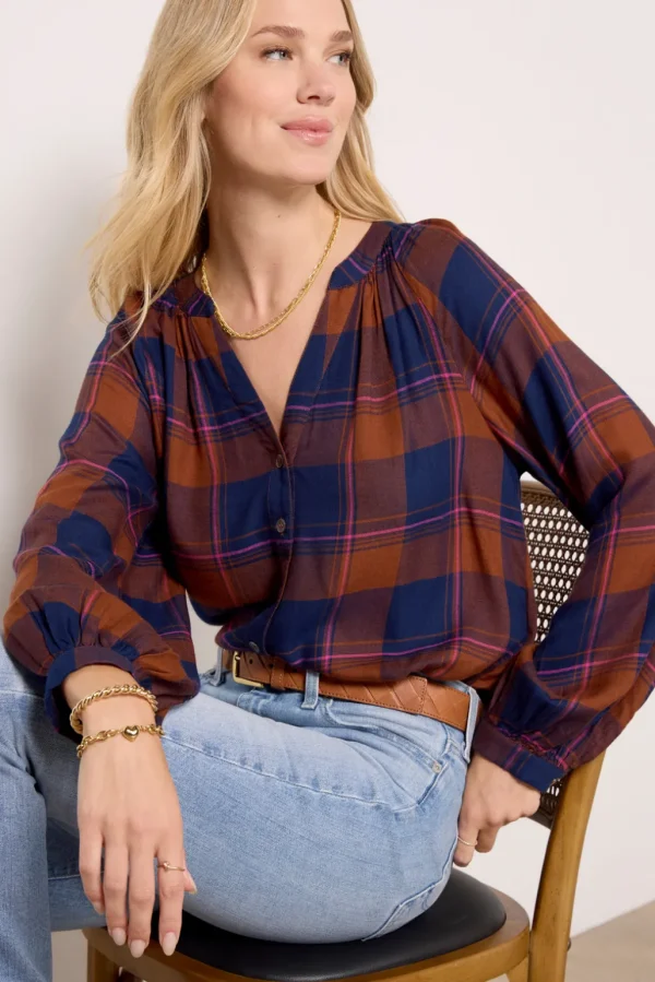 Norah Plaid Top