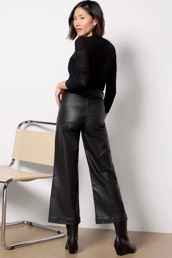 Petite Coated Meg Wide Leg