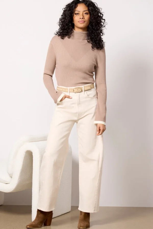 Ravena Rib Knit High Neck Top