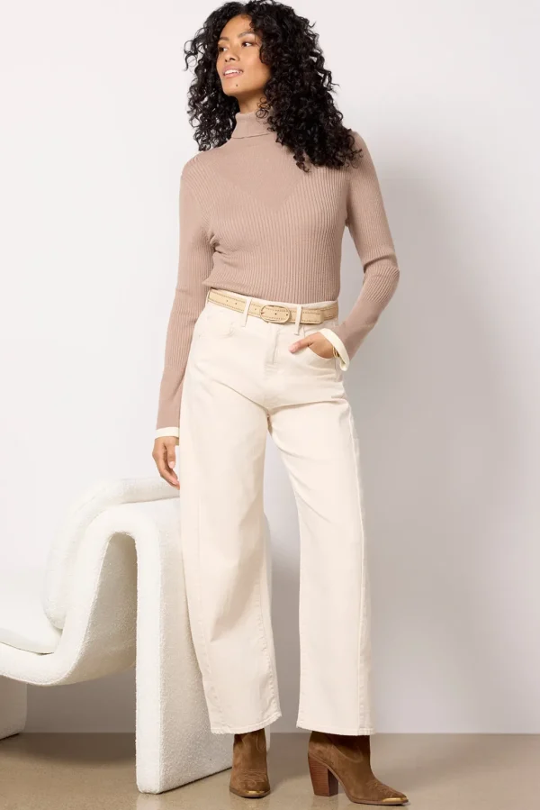 Ravena Rib Knit High Neck Top