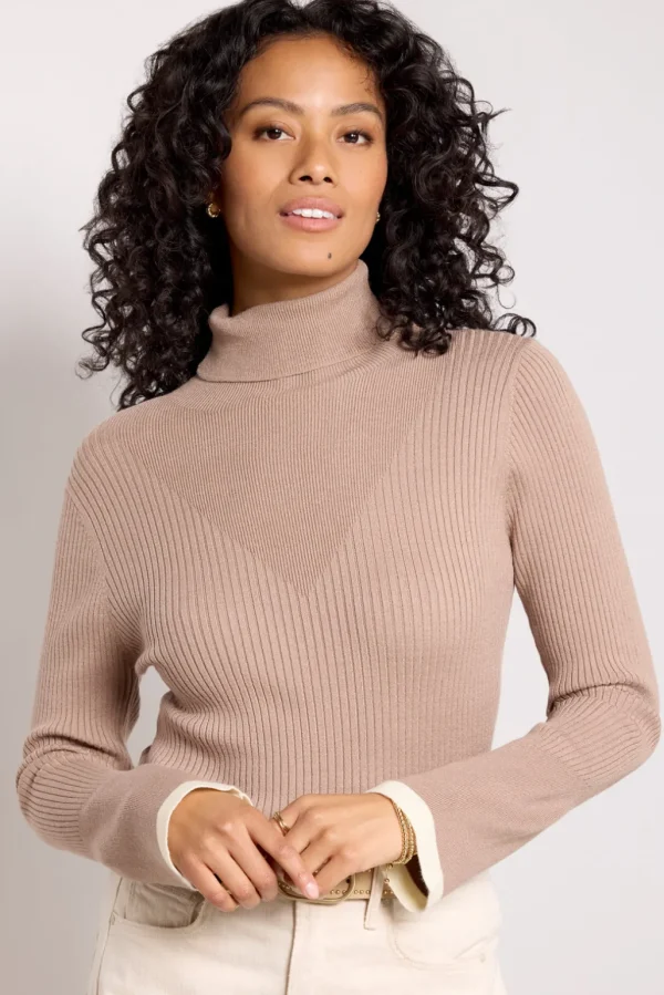 Ravena Rib Knit High Neck Top