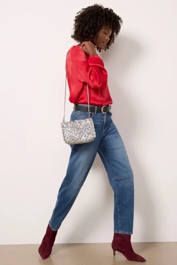 Satin Drape Neck Blouse