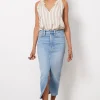 Slit Front Midi Skirt