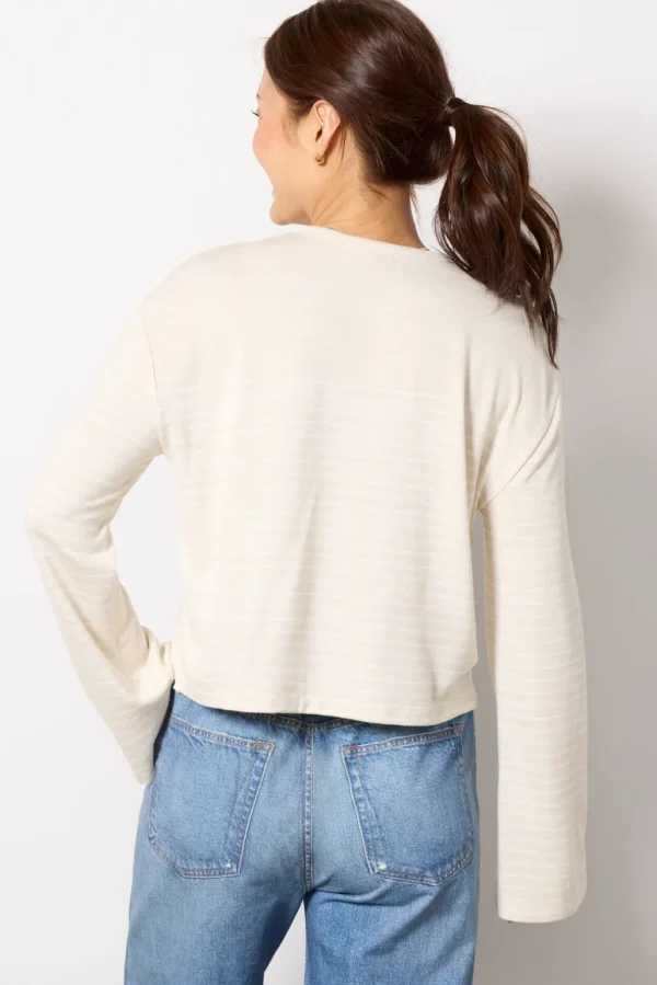 The Knit Stripe Boxy Long Sleeve