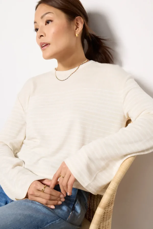 The Knit Stripe Boxy Long Sleeve