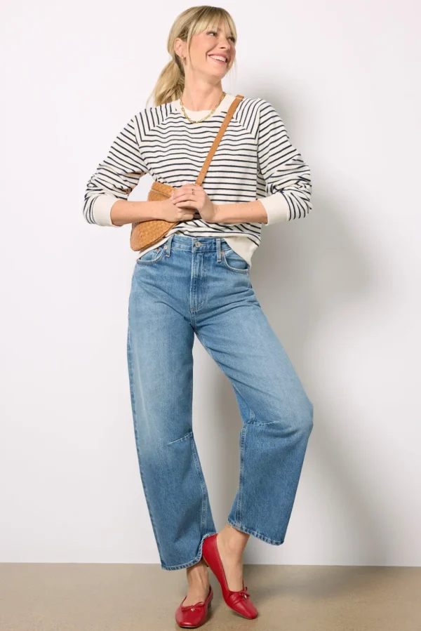 Theron Sailor Stripe Terry Sweatshirt