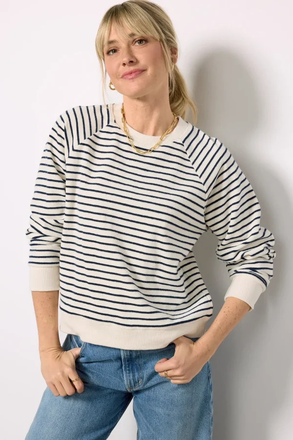 Theron Sailor Stripe Terry Sweatshirt