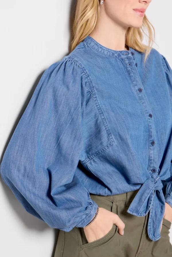 Tie Front Volume Blouse