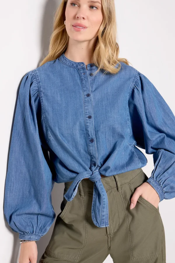 Tie Front Volume Blouse
